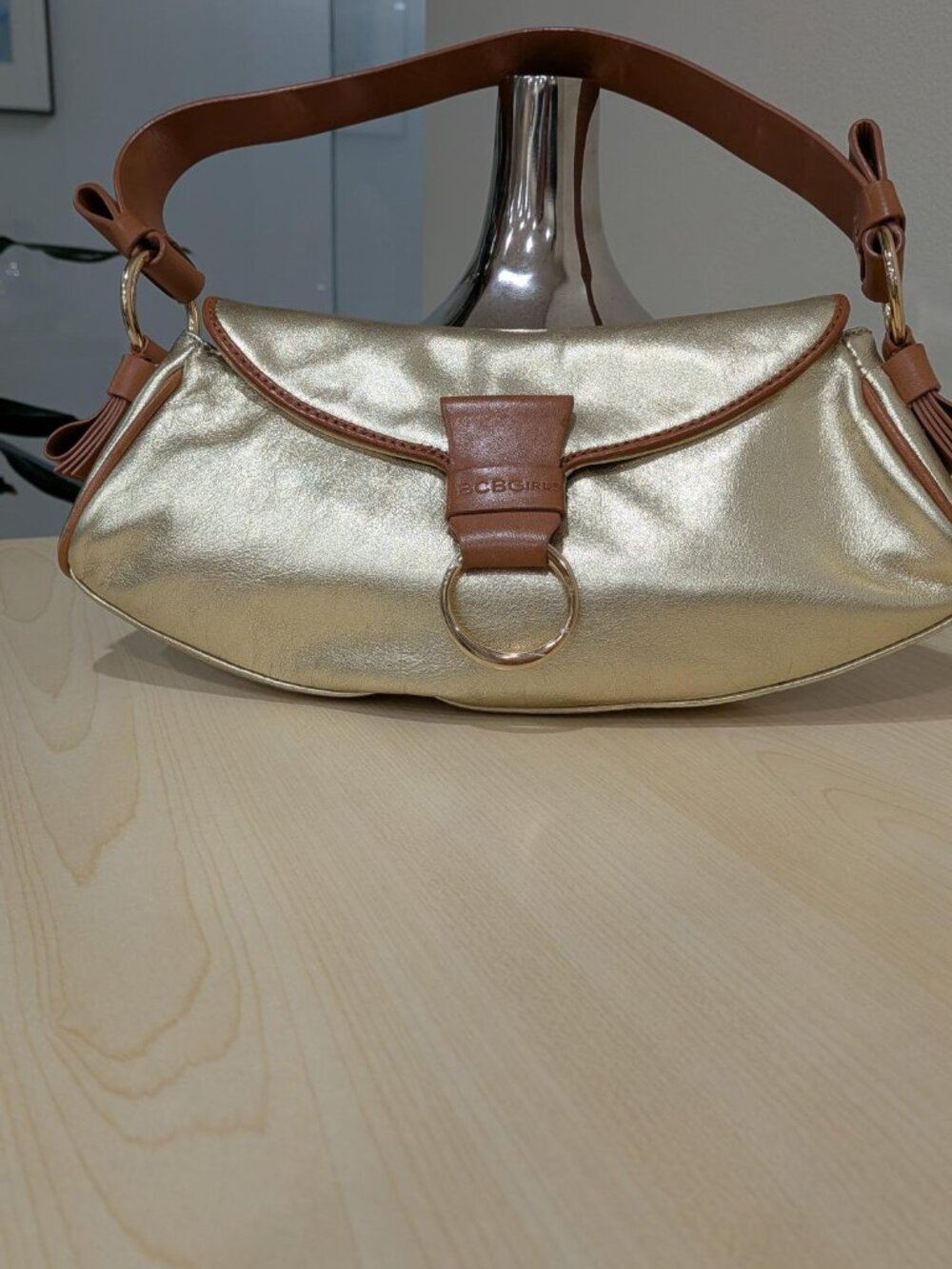 BCBGirls  Gold and Brown Handbag